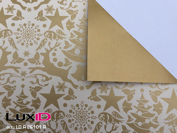 Wrapping paper duo gold deer-gold 50cm x 100m